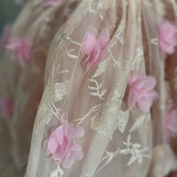 Weissman Pink and Cream Formal Kids Dress - Picture 8 of 12